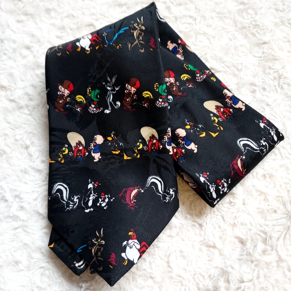 Vintage 1995 Tie Looney Tunes Mania Characters Saturday Morning Cartoons Quirky